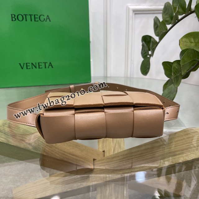 Bottega veneta高端女包 KF0015焦糖色 寶緹嘉CAEESTTE腰包 BV經典款手工編織手包腰包胸包斜挎包  gxz1211
